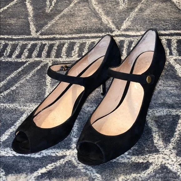Boutique 9.5 black suede Mary Jane heel B Trebecca - Picture 6 of 7